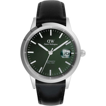 DANIEL WELLINGTON Iconic Sheffield Automatic Black Leather Strap 40 mm