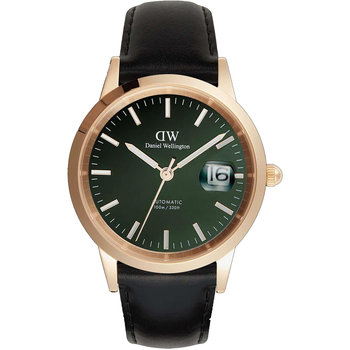 DANIEL WELLINGTON Iconic Sheffield Automatic Black Leather Strap 40 mm