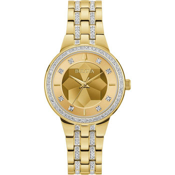 BULOVA Crystal Swarovski Gold Stainless Steel Bracelet