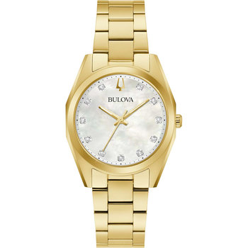 BULOVA Surveyor Diamonds Gold Stainless Steel Bracelet