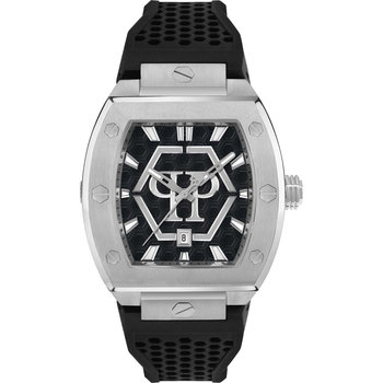 PHILIPP PLEIN The Hexagon Phantom Black Silicone Strap