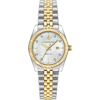 LUCIEN ROCHAT Bienne Diamonds Two Tone Stainless Steel Bracelet