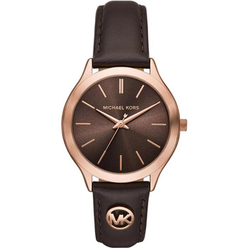 MICHAEL KORS Slim Runway Brown Leather Strap