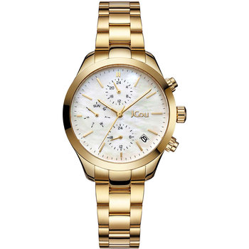 JCOU Aurora Dual Time Gold Stainless Steel Bracelet