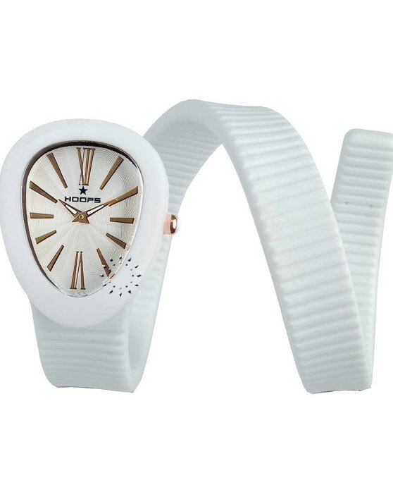 HOOPS Shape White Rubber strap