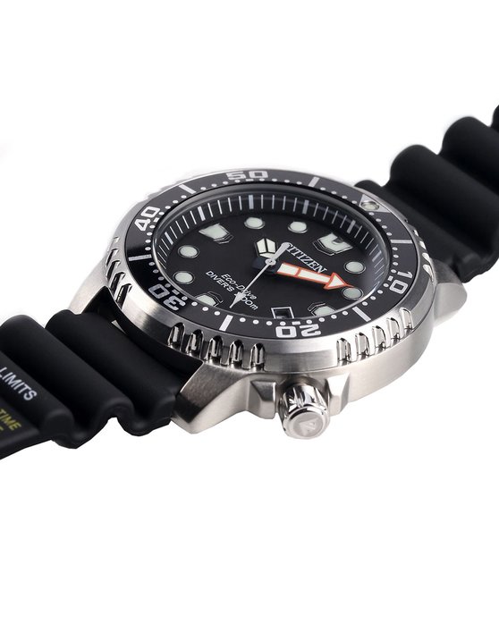 CITIZEN Eco-Drive Divers Black Rubber Strap