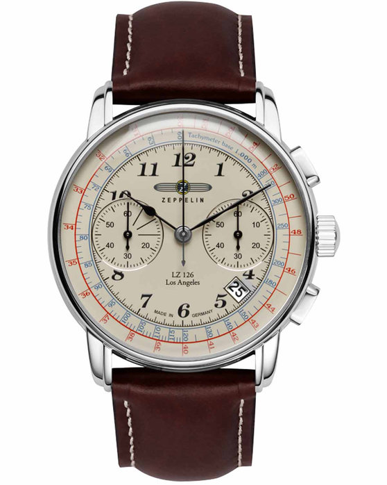 ZEPPELIN LZ 126 Los Angeles Chronograph Brown Leather Strap