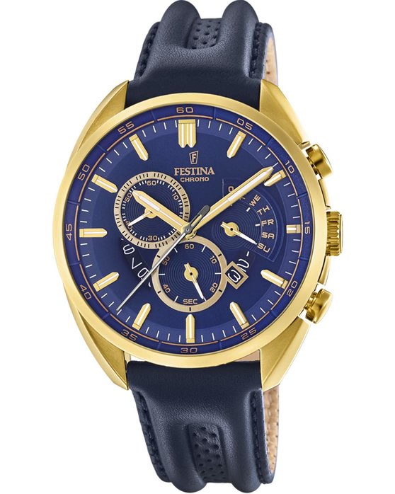 FESTINA Prestige Chronograph Blue Leather Strap