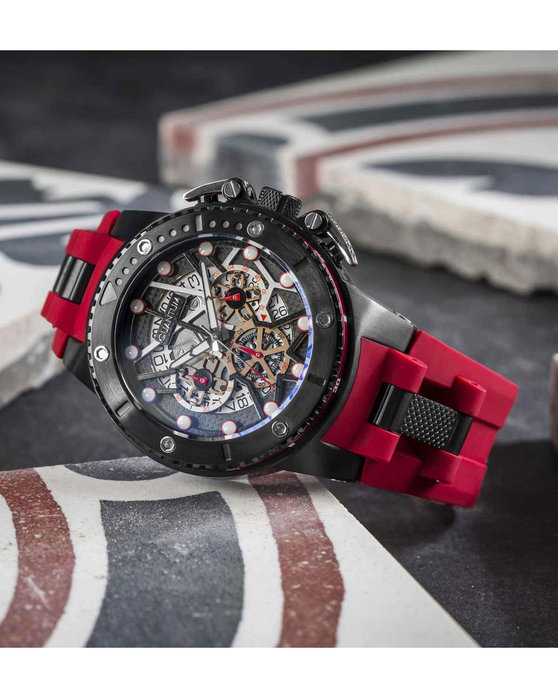 QUANTUM Hunter Chronograph Red Silicone Strap