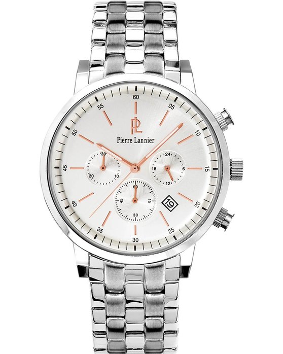 PIERRE LANNIER Chronograph Silver Stainless Steel Bracelet