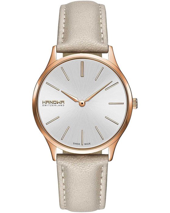 HANOWA Pure Beige Leather Strap