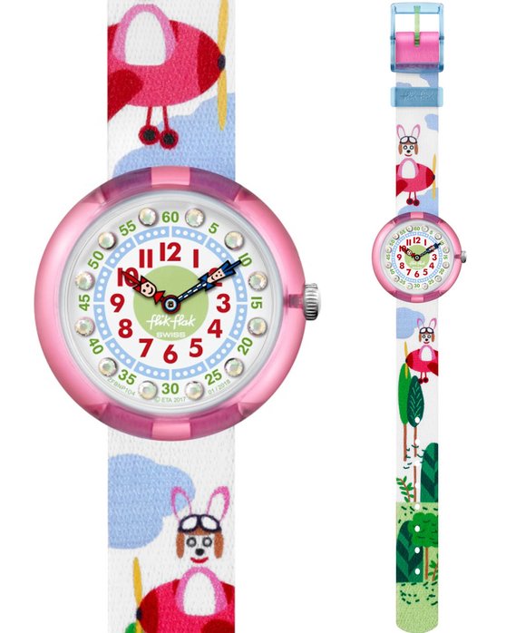 FLIK FLAK Hopp On A Plane Multicolor Fabric Strap