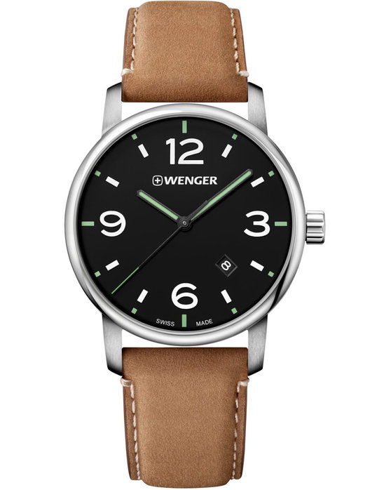 WENGER Urban Brown Leather Strap