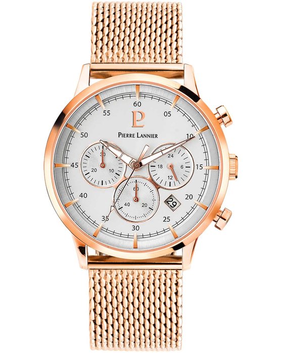 PIERRE LANNIER Capital Chronograph Rose Gold Stainless Steel Bracelet