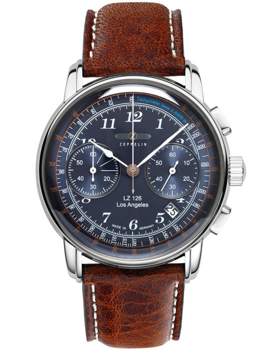 ZEPPELIN LZ 126 Los Angeles Chronograph Brown Leather Strap