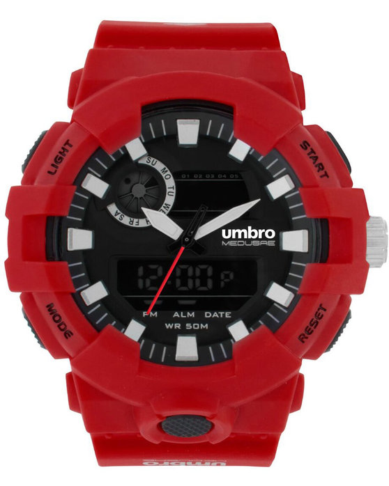 UMBRO Medusae Dual Time Chronograph Red Rubber Strap