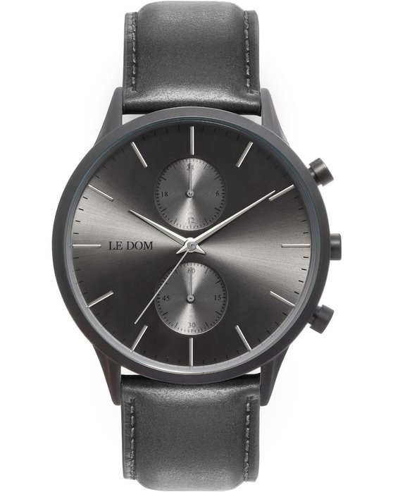 LEDOM Prime Chronograph Grey Leather Strap