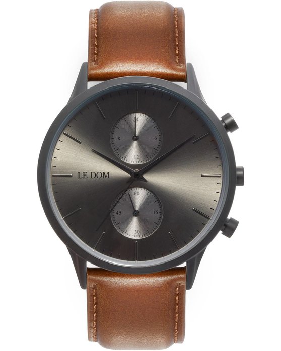 LEDOM Prime Chronograph Brown Leather Strap