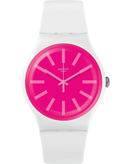 SWATCH Strawbeon White Silicone Strap