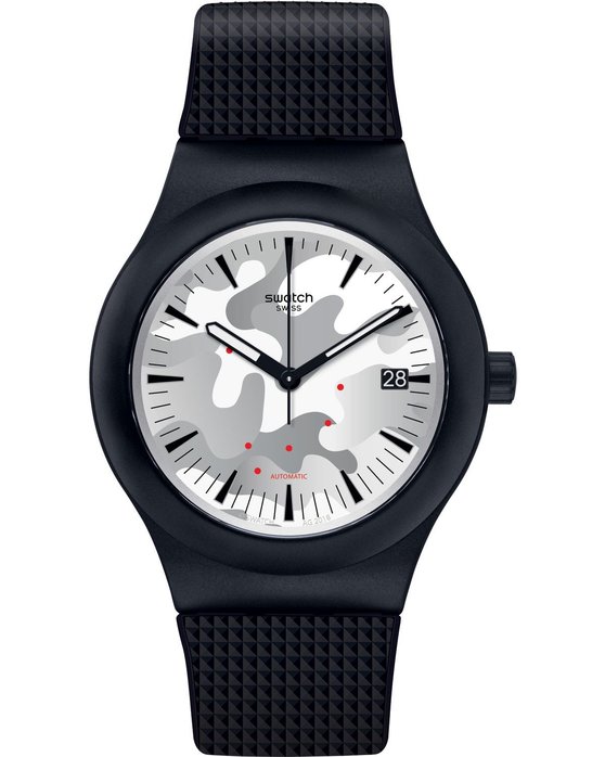 SWATCH Sistem Kamu Automatic Black Silicone Strap