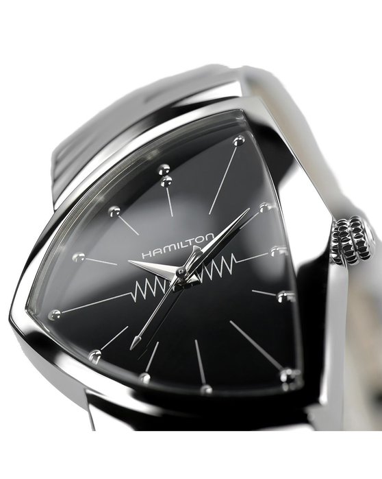 HAMILTON Ventura Black Leather Strap