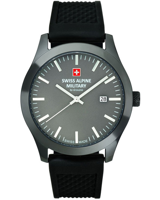 SWISS ALPINE MILITARY Combat Basic Black Rubber Strap