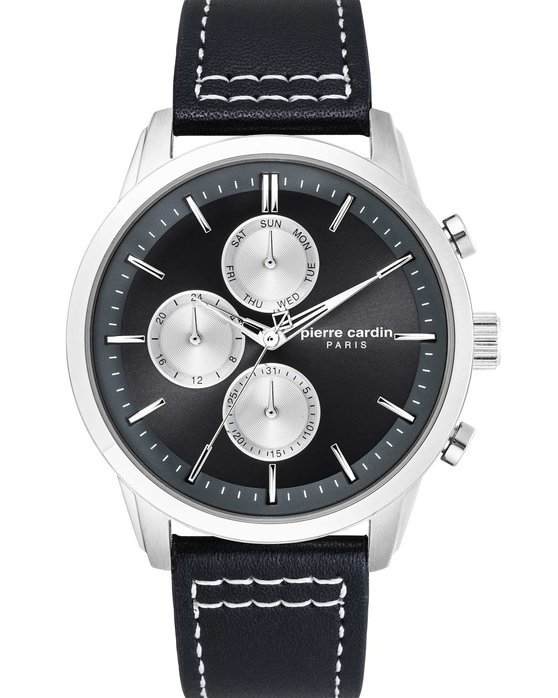 PIERRE CARDIN Champerret Black Leather Strap