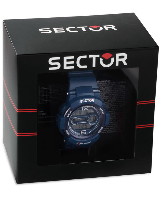 SECTOR EXPANDER-16 Dual Time Chronograph Blue Plastic Strap