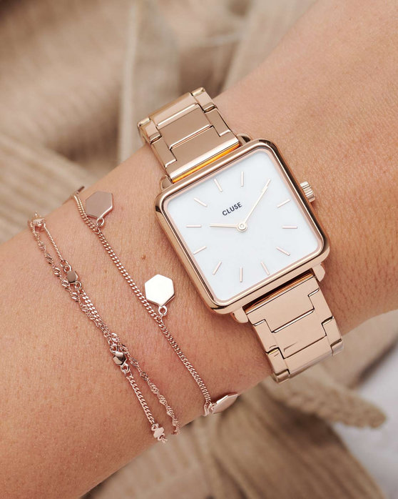 CLUSE La Tetragone Rose Gold Stainless Steel Bracelet