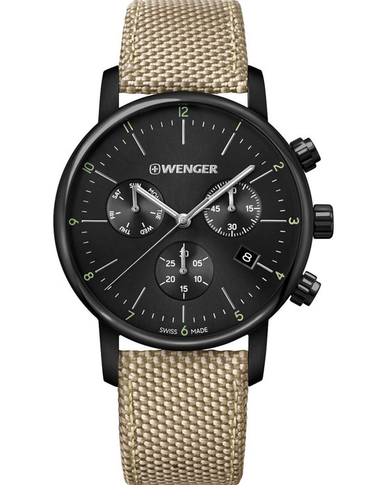 WENGER Urban Classic Chronograph Beige Fabric Strap