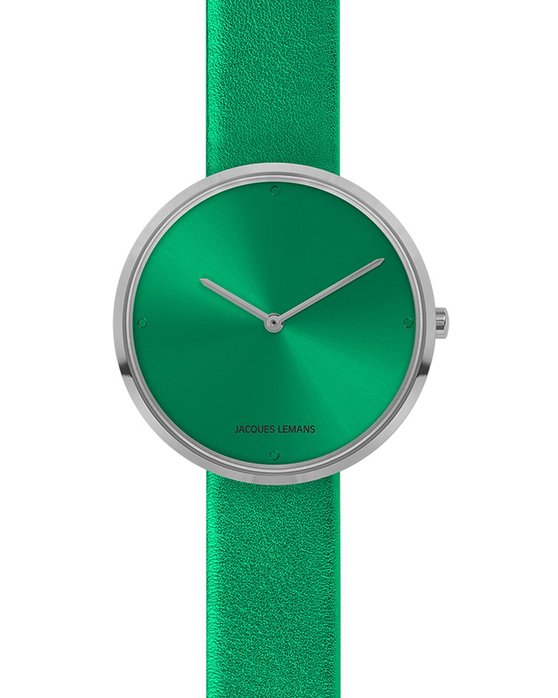 Jacques LEMANS Design Collection Green Leather Strap