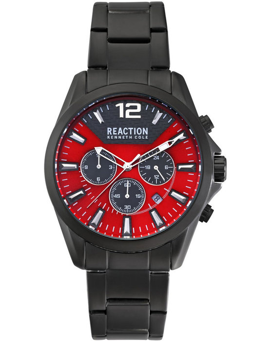 REACTION KENNETH COLE Sport Chronograph Black Stainless Steel Bracelet