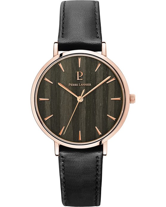 PIERRE LANNIER Nature Black Leather Strap