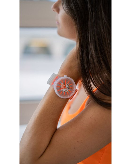 SWATCH Oranginjelly White Silicone Strap