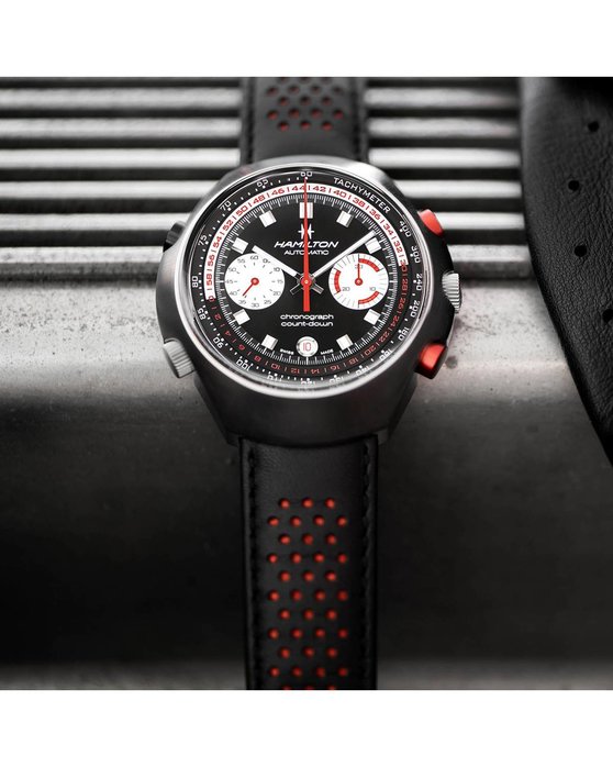 HAMILTON American Classic Automatic Chronograph Black Leather Strap Limited Edition