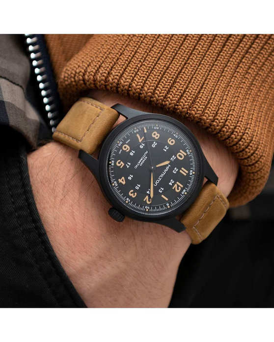 HAMILTON Titanium Automatic Brown Leather Strap