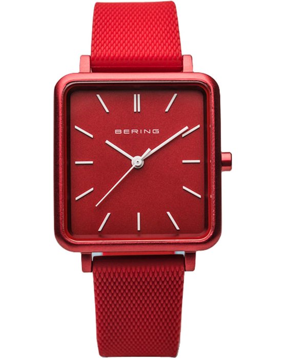 BERING True Aurora Red Silicone Strap