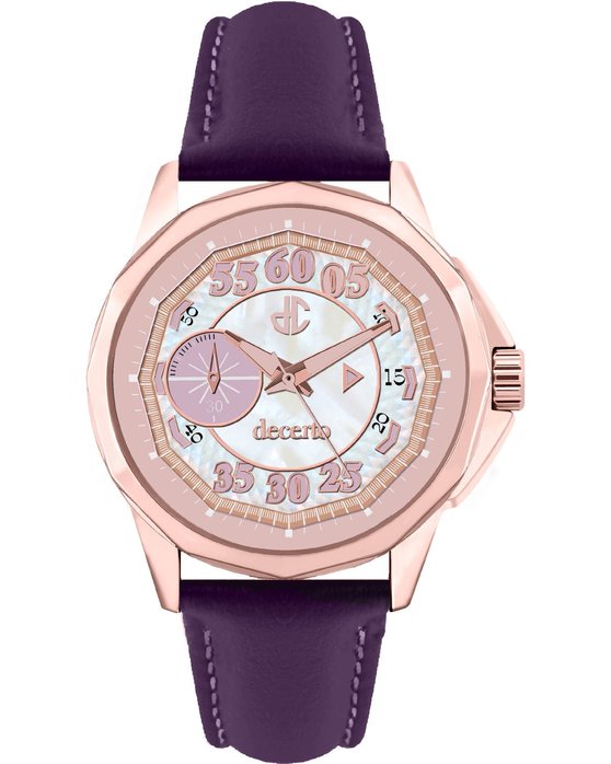 DECERTO Eccentric Purple Leather Strap