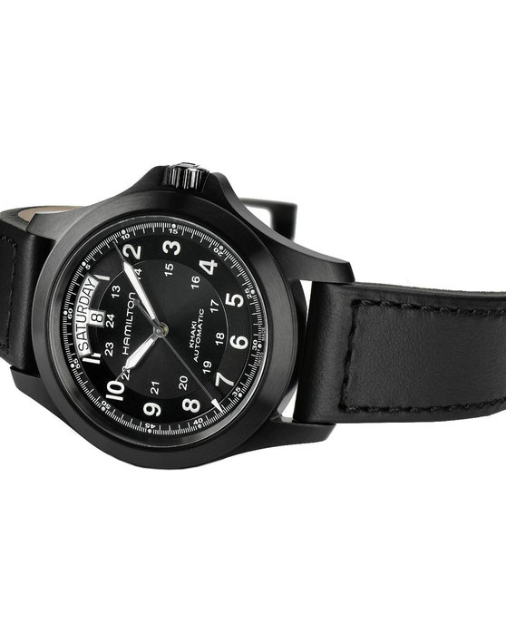 HAMILTON Khaki Field King Automatic Black Leather Strap