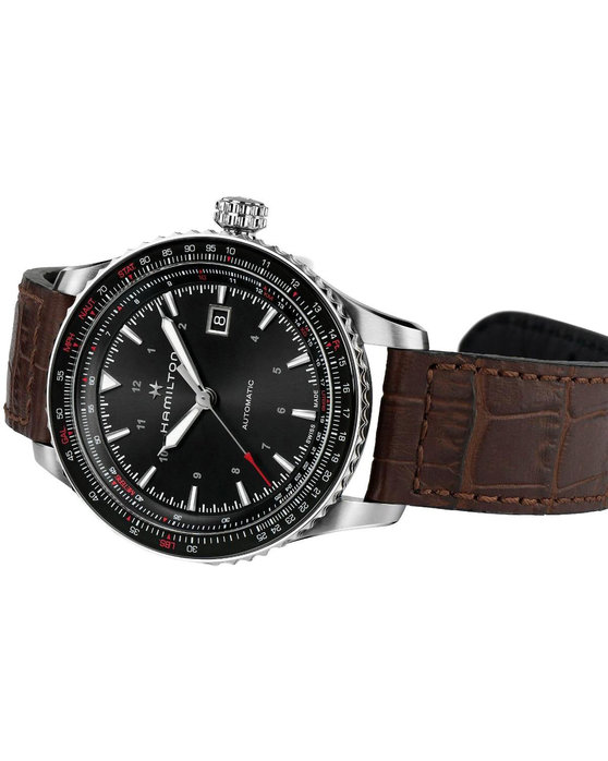 HAMILTON Khaki Aviation Converter Automatic Brown Leather Strap