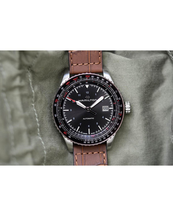 HAMILTON Khaki Aviation Converter Automatic Brown Leather Strap