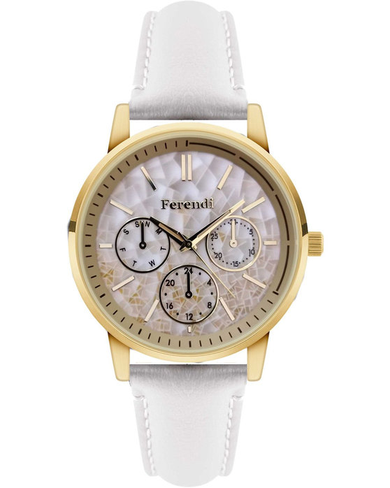 FERENDI Infinity White Leather Strap