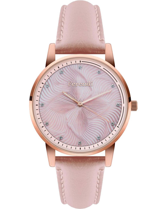 FERENDI Somnia Crystals Pink Leather Strap