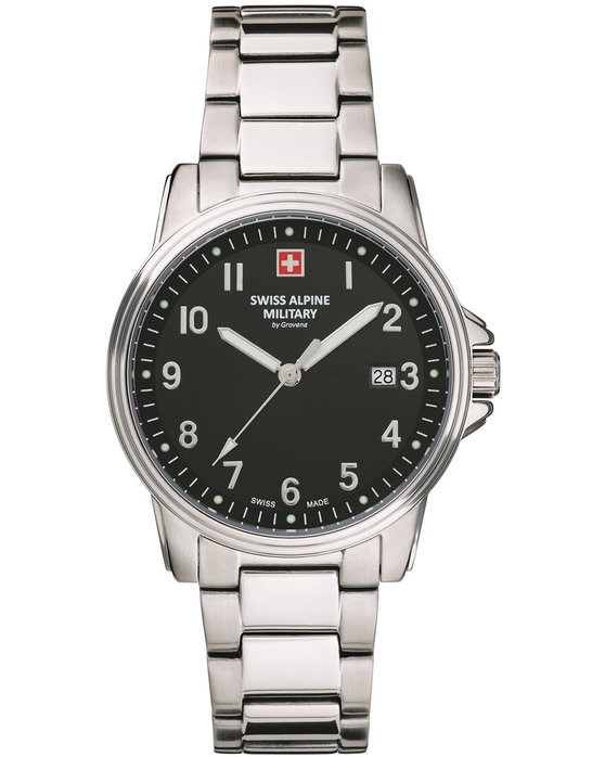 SWISS ALPINE MILITARY Leader Silver Stainless Steel Bracelet