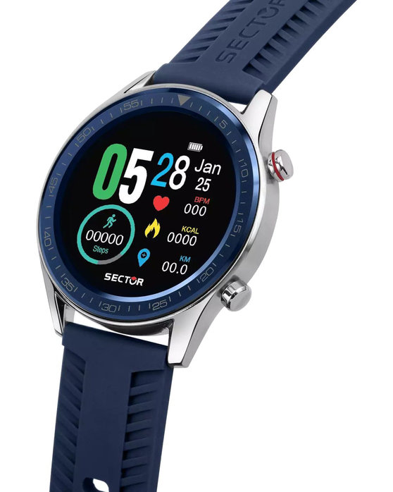 SECTOR S-02 Smartwatch Blue Silicone Strap
