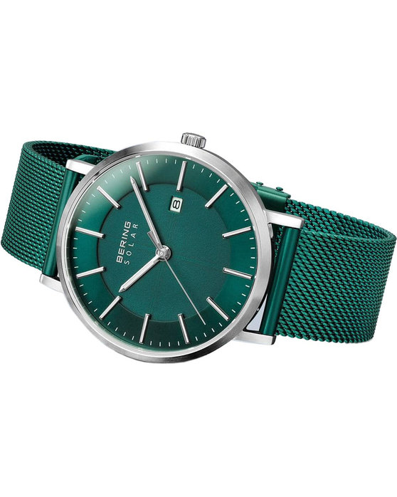 BERING Solar Green Stainless Steel Bracelet