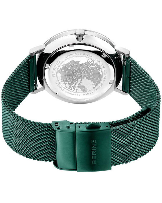 BERING Solar Green Stainless Steel Bracelet