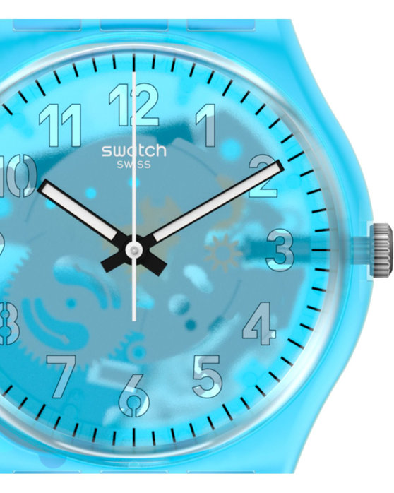SWATCH Love From A to Z Light Blue Silicone Strap