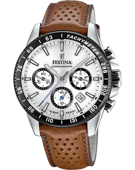 FESTINA Timeless Chronograph Brown Leather Strap