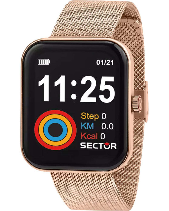 SECTOR S03 Smartwatch Rose Gold Metallic Bracelet